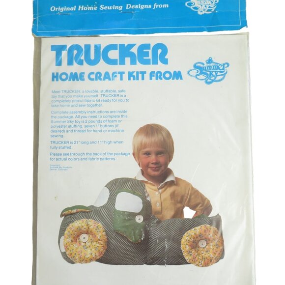 Vintage Stuffable Toy Truck Plush Home Craft Kit Precut Fabric 21" L X 11" H NEW - Picture 1 of 10